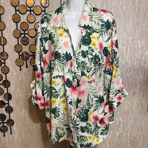 Notations Tropical Print Blouse